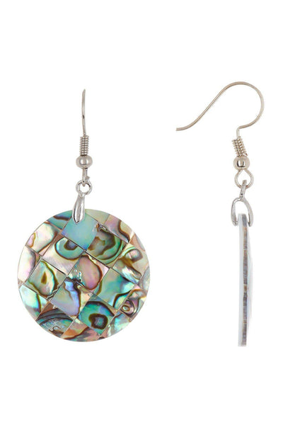 Abalone Shell Disc Earrings - SF