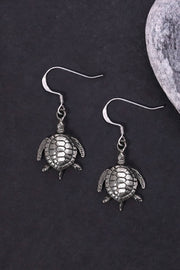 Sterling Silver Moveable Turtle Earrings - SS