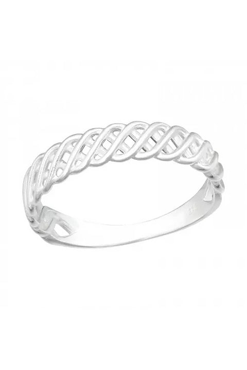 Sterling Silver Braided Band Ring - SS