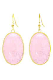 Rose Quartz Statement Earrings - GF