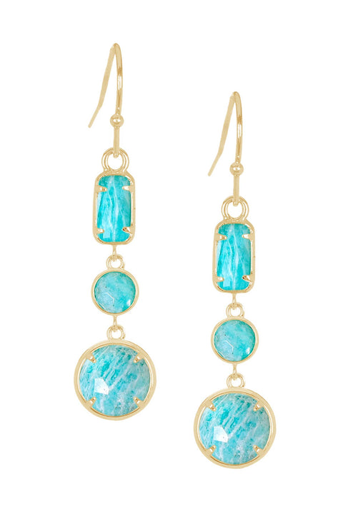 Amazonite Drop Earrings - GF