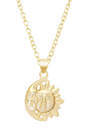 Sun & Moon Pendant Necklace - GF