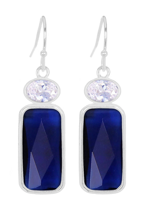 London Blue Crystal Drop Earrings - SF