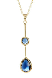 London Blue Crystal Pendant Necklace - GF