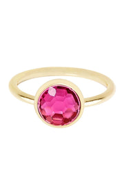 Raspberry Crystal Cab Ring - GF