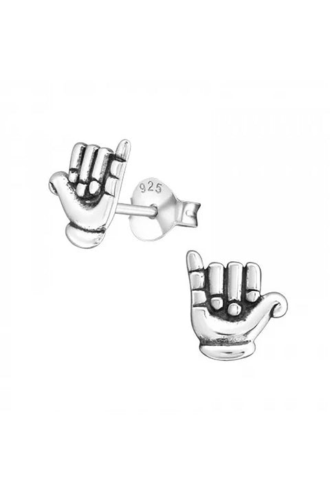 Sterling Silver Hand Ear Studs - SS