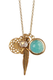 Amazonite Crystal Pendant Necklace - GF