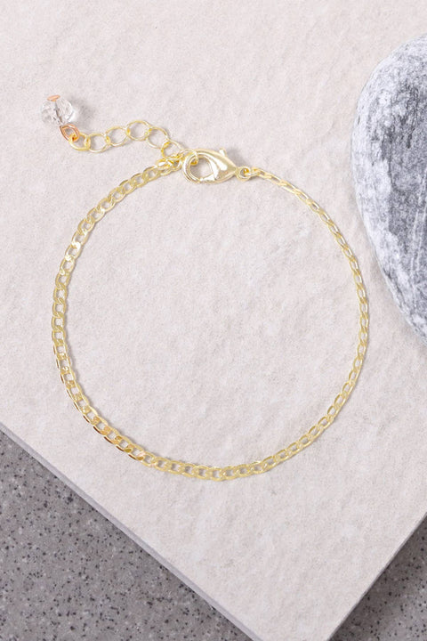 14k Gold Plated 2mm Curb Chain Bracelet - GP