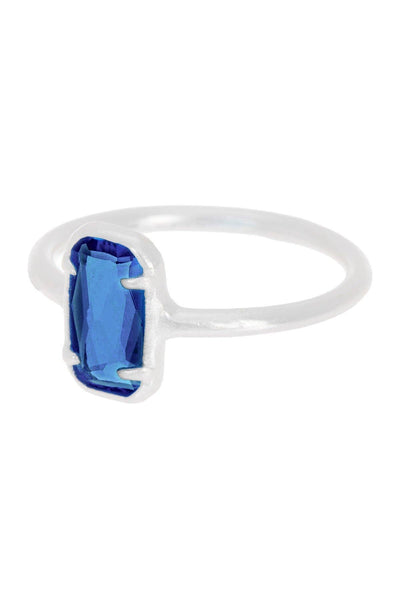 London Blue Crystal Small Cab Ring - SF