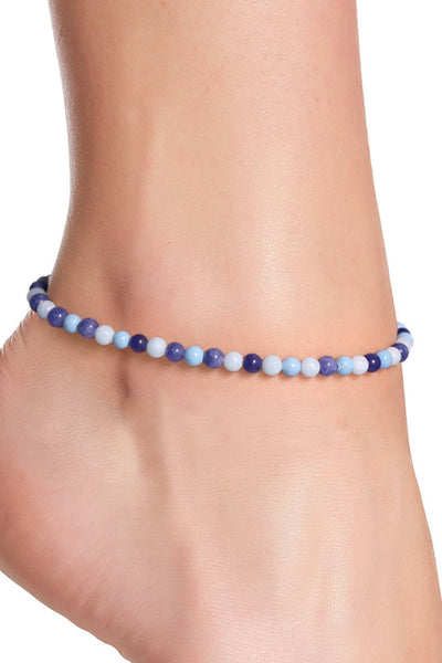 Lapis & Mixed Stone Beaded Anklet - SF