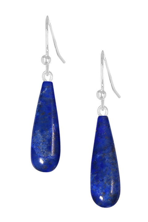 Sterling Silver & Lapis Water Drop Earrings - SS