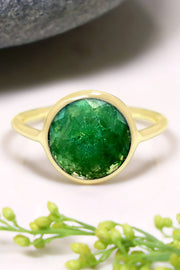 Moss Agate Lollipop Ring - GF