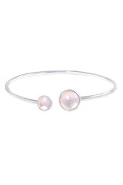 Mother Of Pearl Quartz Orbit Cuff Bracelet - SF