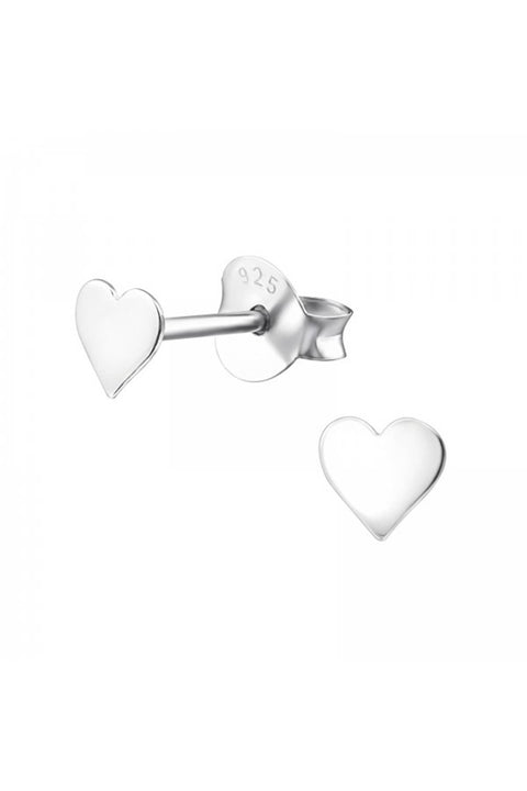 Sterling Silver Heart Ear Studs - SS