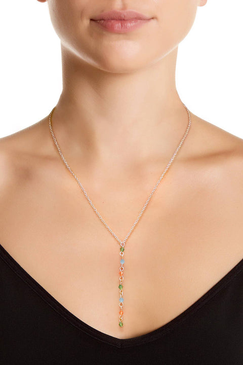 Mixed Austrian Crystal Y Necklace - SF