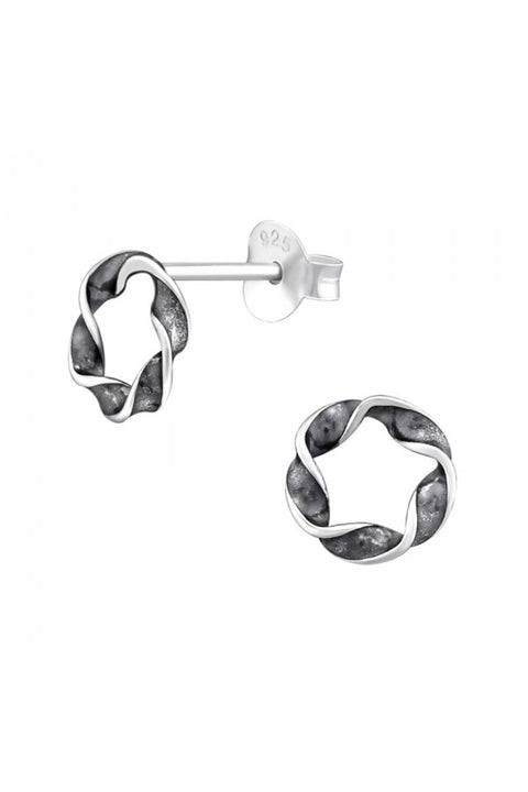 Sterling Silver Twisted Ear Studs - SS