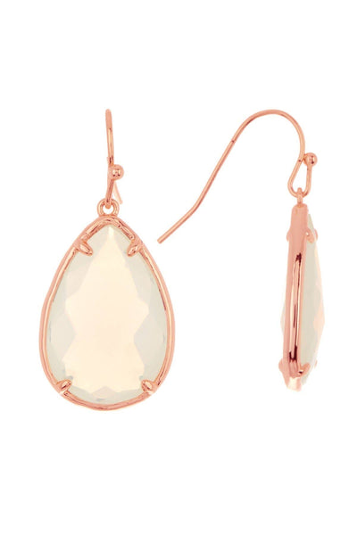 Moonstone Crystal Pear Cut Drop Earrings - SF