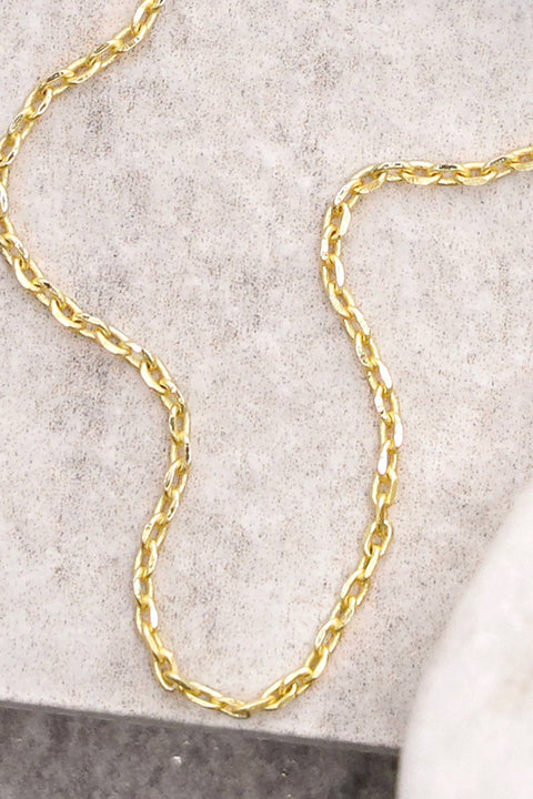 14k Gold Plated 1mm Cable Chain - GP