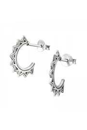 Sterling Silver Half Hoop Ear Studs - SS