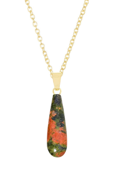 Unakite Pendant Necklace - GF