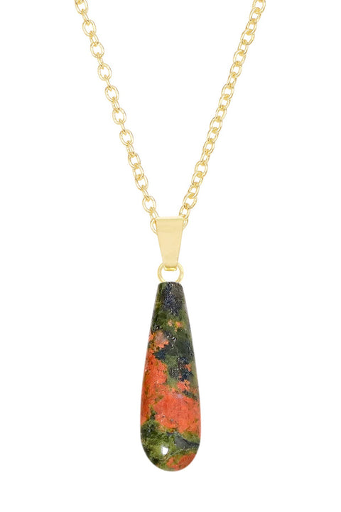 Unakite Pendant Necklace - GF