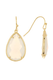 Moonstone Crystal Pear Cut Drop Earrings In Gold - GF