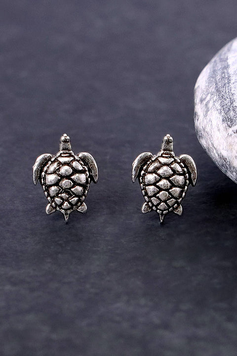 Sterling Silver Sea Turtle Post Earrings - SS