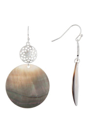 Abalone Infinity Disc Drop Earrings - SF