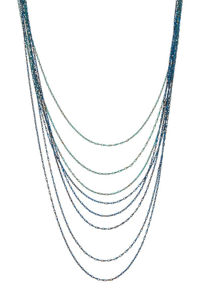 Natural Blue Patina Layering Necklace - BR