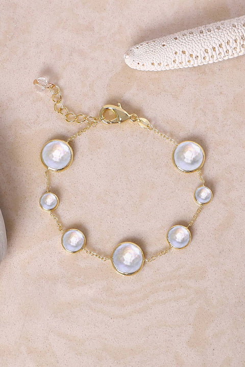 Mother Of Pearl Station Bracelet - GF