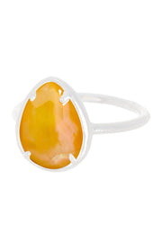 Peach Mother Of Pearl Pear Cut Ring - SF