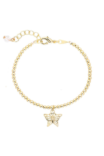 Butterfly Charm Beaded Bracelet - GF