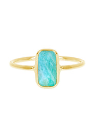 Amazonite Petite Rectangle Ring - GF