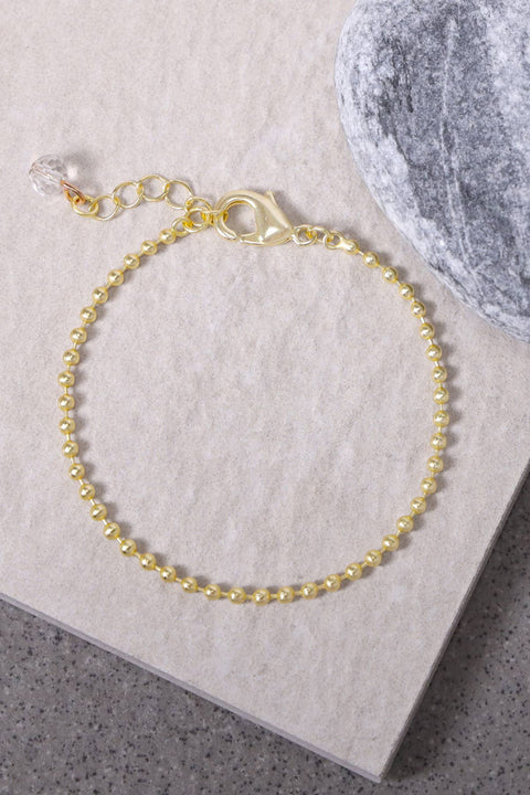 14k Gold Plated 2mm Bead Chain Bracelet - GP
