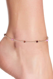 Purple Austrian Crystal Anklet - SF