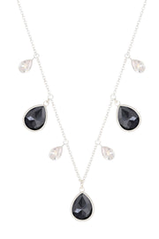 Hematite With CZ Station Necklace - SF