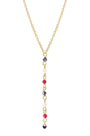 Pink Austrian Crystal Y Necklace - GF