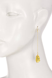 Lemon Crystal Wire Wrapped Dangle Earrings - GF