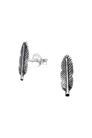Sterling Silver Feather Ear Studs - SS
