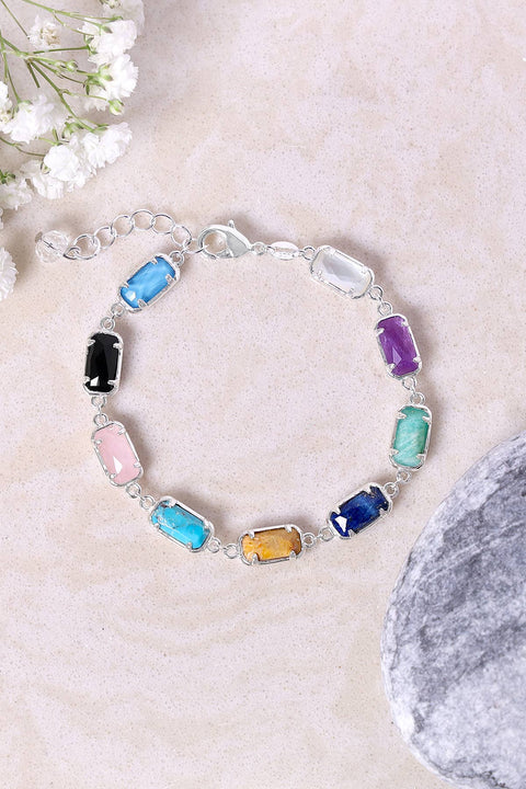 Mixed Gemstone Station Bracelet - SF