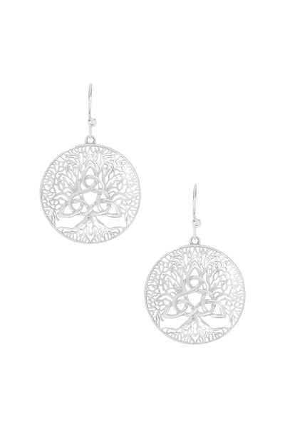 Sterling Silver Celtic Gaia Drop Earrings - SS