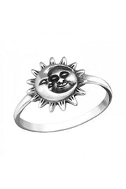 Sterling Silver Sun and Moon Ring - SS