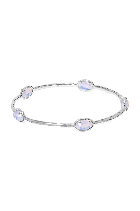 Moonstone Crystal Bangle Station Bracelet - SF