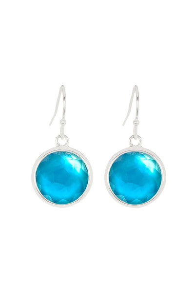 Blue Mother Of Pearl Drop Earrings - SF