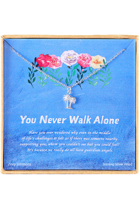 'You Never Walk Alone' Boxed Charm Necklace - SF