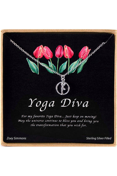 'Yoga Diva' Boxed Charm Necklace - SF