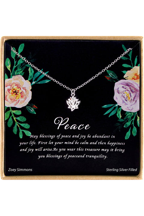 'Peace' Boxed Charm Necklace - SF