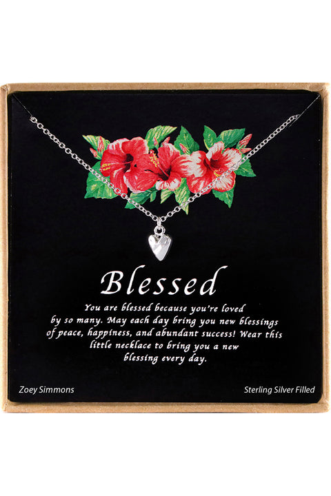 'Blessed' Boxed Charm Necklace - SF
