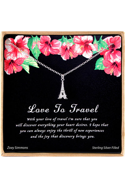 'Love To Travel' Boxed Charm Necklace - SF