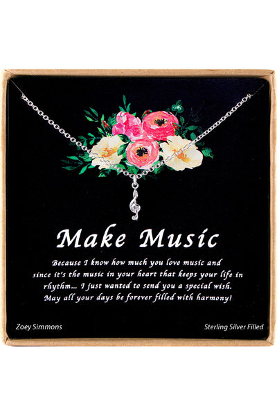 'Make Music' Boxed Charm Necklace - SF
